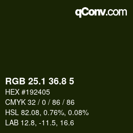 カラーコード: RGB 25.1 36.8 5 | qconv.com