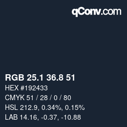 カラーコード: RGB 25.1 36.8 51 | qconv.com