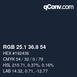 Color code: RGB 25.1 36.8 54 | qconv.com
