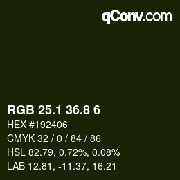 Color code: RGB 25.1 36.8 6 | qconv.com
