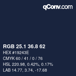 Color code: RGB 25.1 36.8 62 | qconv.com