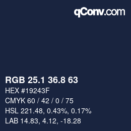 Color code: RGB 25.1 36.8 63 | qconv.com