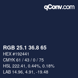 カラーコード: RGB 25.1 36.8 65 | qconv.com