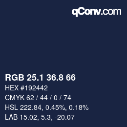 Color code: RGB 25.1 36.8 66 | qconv.com