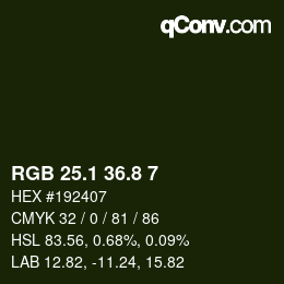 Color code: RGB 25.1 36.8 7 | qconv.com
