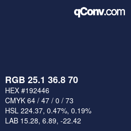Color code: RGB 25.1 36.8 70 | qconv.com