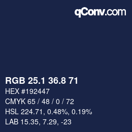 Color code: RGB 25.1 36.8 71 | qconv.com