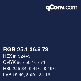 Color code: RGB 25.1 36.8 73 | qconv.com