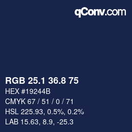 Color code: RGB 25.1 36.8 75 | qconv.com