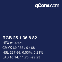 Color code: RGB 25.1 36.8 82 | qconv.com