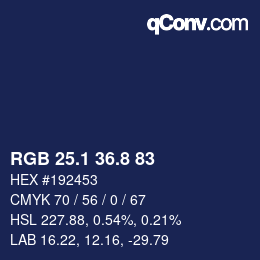 Color code: RGB 25.1 36.8 83 | qconv.com