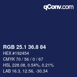 カラーコード: RGB 25.1 36.8 84 | qconv.com