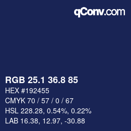 Color code: RGB 25.1 36.8 85 | qconv.com