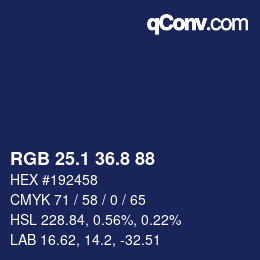 Color code: RGB 25.1 36.8 88 | qconv.com