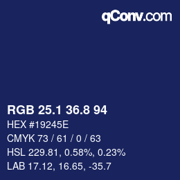 Color code: RGB 25.1 36.8 94 | qconv.com