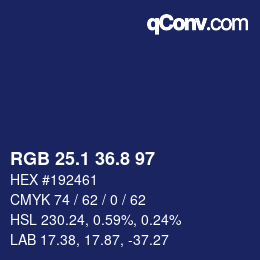 Color code: RGB 25.1 36.8 97 | qconv.com