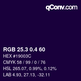 カラーコード: RGB 25.3 0.4 60 | qconv.com