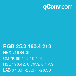 カラーコード: RGB 25.3 180.4 213 | qconv.com