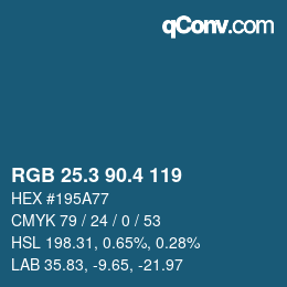カラーコード: RGB 25.3 90.4 119 | qconv.com