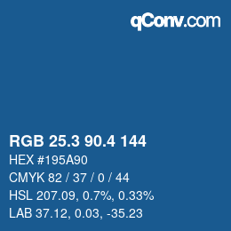 カラーコード: RGB 25.3 90.4 144 | qconv.com