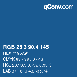 カラーコード: RGB 25.3 90.4 145 | qconv.com