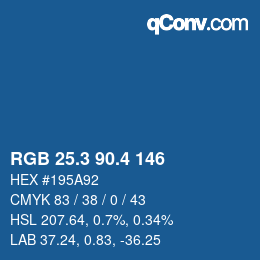 カラーコード: RGB 25.3 90.4 146 | qconv.com