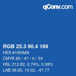 カラーコード: RGB 25.3 90.4 169 | qconv.com