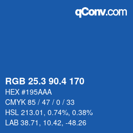 カラーコード: RGB 25.3 90.4 170 | qconv.com