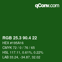 カラーコード: RGB 25.3 90.4 22 | qconv.com
