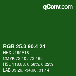 カラーコード: RGB 25.3 90.4 24 | qconv.com