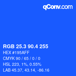カラーコード: RGB 25.3 90.4 255 | qconv.com