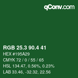 カラーコード: RGB 25.3 90.4 41 | qconv.com
