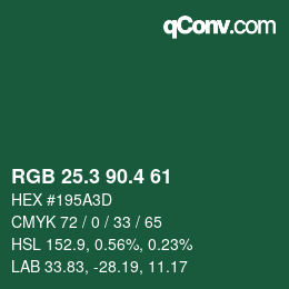 カラーコード: RGB 25.3 90.4 61 | qconv.com