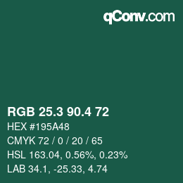 カラーコード: RGB 25.3 90.4 72 | qconv.com
