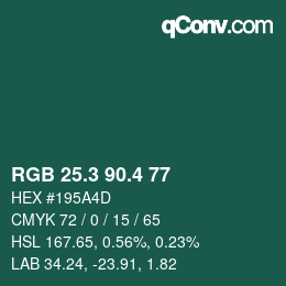 カラーコード: RGB 25.3 90.4 77 | qconv.com