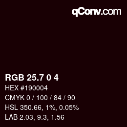 カラーコード: RGB 25.7 0 4 | qconv.com