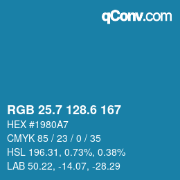 カラーコード: RGB 25.7 128.6 167 | qconv.com