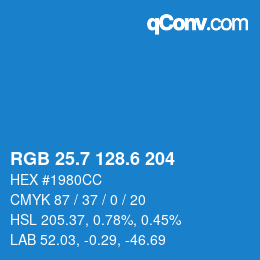 カラーコード: RGB 25.7 128.6 204 | qconv.com