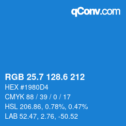 カラーコード: RGB 25.7 128.6 212 | qconv.com
