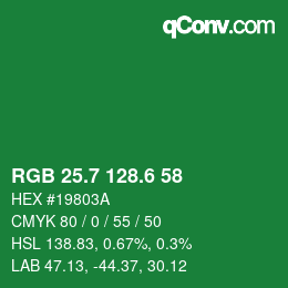 カラーコード: RGB 25.7 128.6 58 | qconv.com