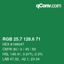 カラーコード: RGB 25.7 128.6 71 | qconv.com
