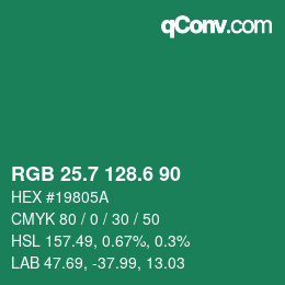 カラーコード: RGB 25.7 128.6 90 | qconv.com