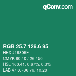 カラーコード: RGB 25.7 128.6 95 | qconv.com