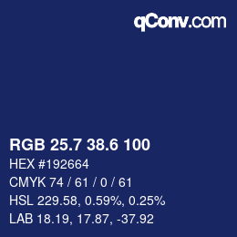 カラーコード: RGB 25.7 38.6 100 | qconv.com
