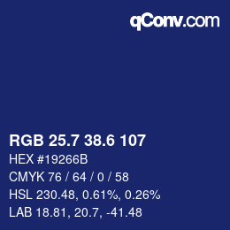 カラーコード: RGB 25.7 38.6 107 | qconv.com