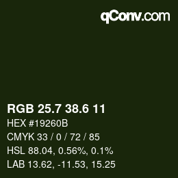 カラーコード: RGB 25.7 38.6 11 | qconv.com