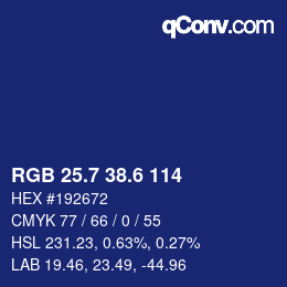 カラーコード: RGB 25.7 38.6 114 | qconv.com