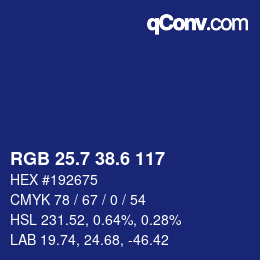 カラーコード: RGB 25.7 38.6 117 | qconv.com