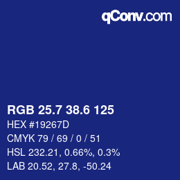 カラーコード: RGB 25.7 38.6 125 | qconv.com