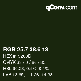カラーコード: RGB 25.7 38.6 13 | qconv.com